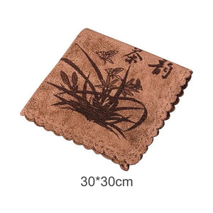 1PC Vintage Tea Towel Thick Fiber Cotton Linen Towel Tea Cloth Gift Table Tray Rag Kung Fu Tea Set Ceremony Accessory Cup Mat