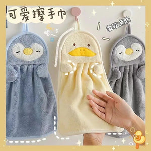 Hand Towel Cute Baby Soft Plush Bath Towel Baby Nursery Hand Towel Cartoon Animal Wipe Hanging Bathing Towel Baby Accessories