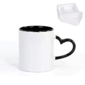 350ML 12oz Blank Ceramic Mug Heart Handle Type for Sublimation Personalize Print Picture Photo LOGO Text