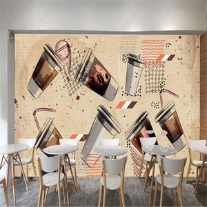 Modern Dining Gourmet Coffee Shop Blackboard Restaurant Industrial Decoration Wallpaper Hotel Mural Background Wall Paper Murals