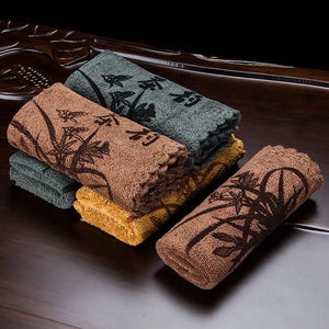 1PC Vintage Tea Towel Thick Fiber Cotton Linen Towel Tea Cloth Gift Table Tray Rag Kung Fu Tea Set Ceremony Accessory Cup Mat