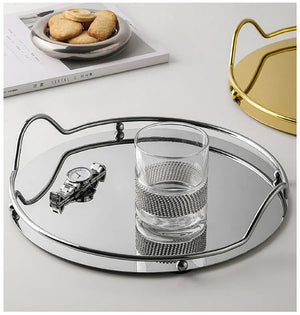 Organizer Elegant Modern Simple Perfume Dishes Home Metal Ornaments Fruit Bathroom Trays Tray Plate Storage Serving Decorative