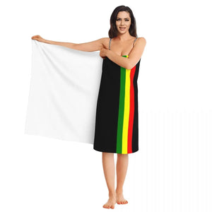 Reggae Rasta Stripe Colors Pattern Beach Towel Custom Jamaican Jamaica Proud Breathable Microfiber Pool Towels