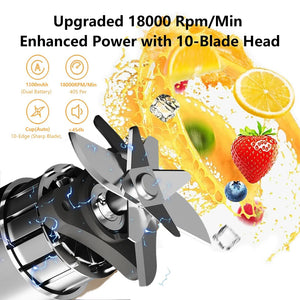 10 Blades Electric Juicer Portable Blender 350ML Fruit Mixers 3000mAh USB Rechargeable Smoothie Juicer Cup Squeezer Juice Maker