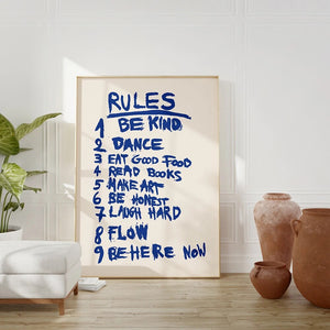 Retro Modern Rules Quote Trendy Guest Check Gift Wall Art Canvas Painting Posters Abstract Print For Living Dorm Room Home Decor