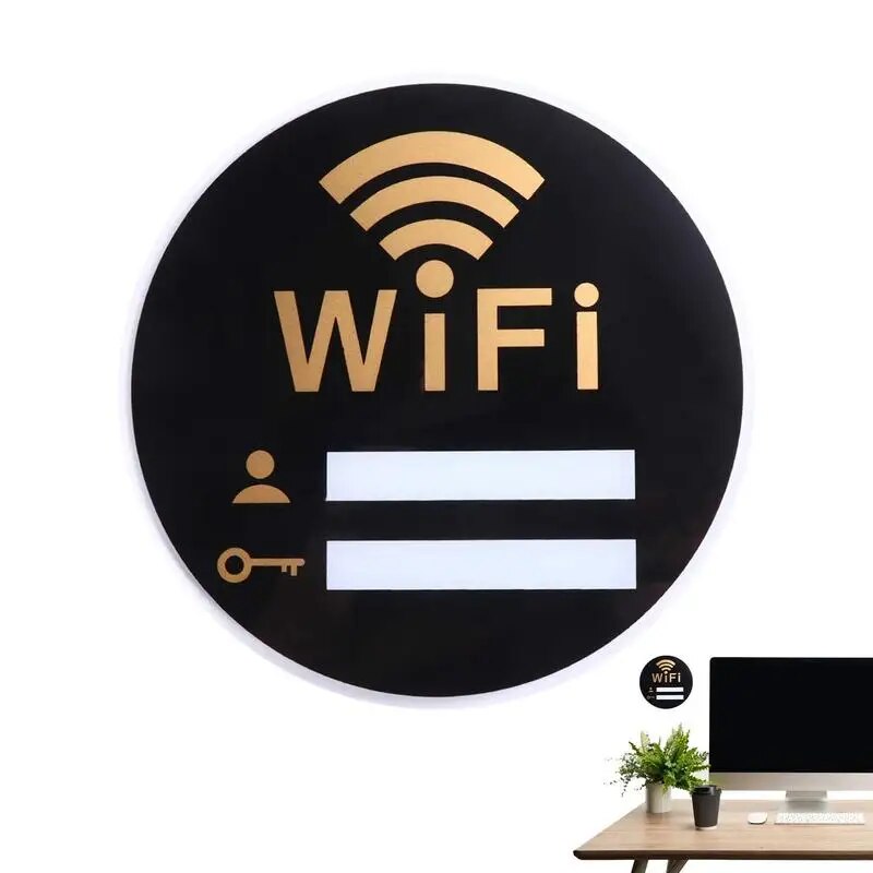 Guest Room Wifi Sign Wifi Code Board Self-adhesive Wifi Sign Guests Fall Resistance Acrylic Wear-resistant Sign For Cinema