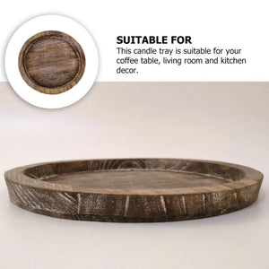 Rustic Wooden Tray Candle Holder Home Decor Accessories Candle Holder Tray Candle Tray for Farmhouse Kitchen Countertop