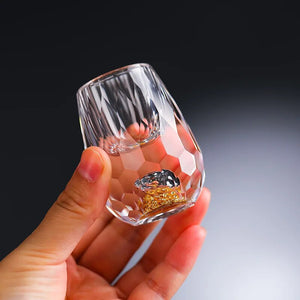 15ml Crystal Glass Cups Gold Foil Home Wine Cocktail Shot Whiskey Vodka Beer Glasses High-End Drinkware   Bar Liquor Mugs