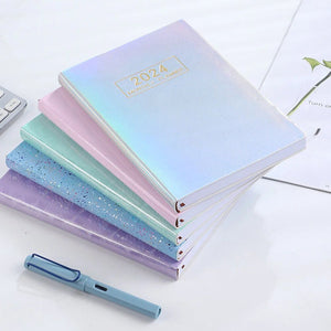 2024 Agenda Book A5 Notebooks Planner Portable Paper Notepad Plans Office Students