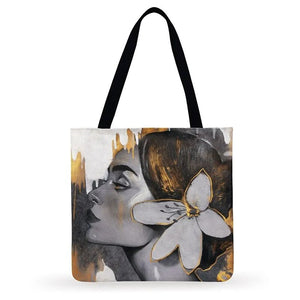 New Classic Beauty Art Print Tote Bag Women Casual Tote Ladies Shoulder Bag Foldable Shopping Bag Christmas Gifts Beach Bag