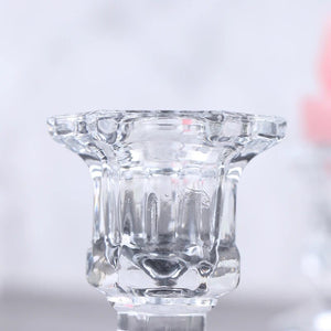 1/2Pcs Crystal Glass Candle Holder Stand Wedding Candleholder Candlestick Candle Base Candelabra Dining Home Decor Candle Accs