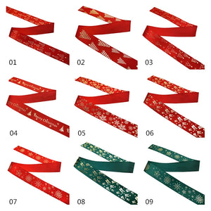 25mm Christmas Ribbons Printed Grosgrain Ribbons for Gift Wrapping Wedding Decoration Hair Bows DIY