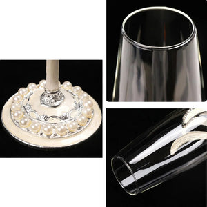 2Pcs Creative Wedding Champagne Glass Pair Cocktail Wine Glasses Enamel Gift Swan Rhinestone Goblet Couple Cup 200ml