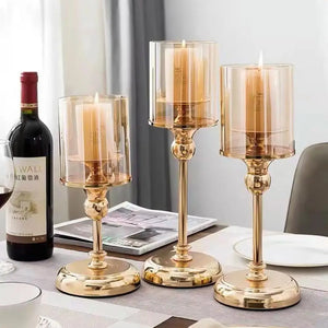 Luxury Candlestick European Golden Candle Holder Aromatherapy Candle Cup Home Decoration For Wedding Bar Party Table Ornaments