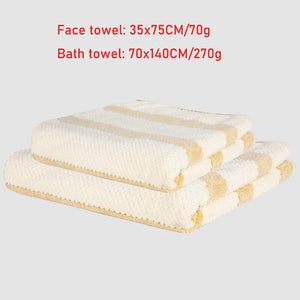 2PCS Microfiber Bath Towel Set Shower Pool Beach Bathroom Super Absorbent Soft Face Towel Set Quick Dry, Light Plush 70X140CM