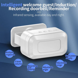 CACAZI Intelligent Wireless Greeting Doorbell Welcome Guest Infrared Motion Sensor Warning Detector Induction Door Bell Alarm