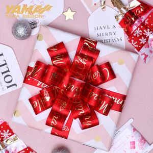 YAMA Christmas Ribbon 10yards/roll 9mm 16mm 25mm christmas ribbon Pink Series Ribbons for Xmas Decoration DIY Craft Supplies