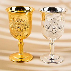 30ml Metal Wine Glasses Retro Wine Cup Goblet Vintage European Style Champagne Cocktail Glasses Bar Home Decor Drinkware