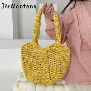 Hand Weaving Women's Shoulder Bag Handbags Large Capacity Casual Straw Bags Bohemian Ladies Beach Bag Fashion Female Bucket Bags