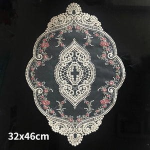 Dinning Table Cover Cup Mat Embroidered Table Cloth Elegant Round Lace Tablecloth Coffee Coaster Napkin Party Wedding Decoration