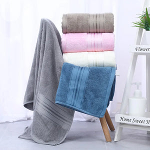 Inyahome Set of 1/2/4 Bathroom Towels Set Jacquard Bamboo Fibre Bath Towel Luxury Soft Adult Home Bathroom Beach Hotel Towels 타월