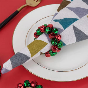 Christmas Metal Napkin Rings Jingle Bell Rings for Xmas Table Decoration Towel Buckles Xmas Eve Wedding Centerpieces 6 pcs/set