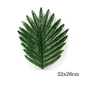 12pcs Tropical Palm Leaves Jungle Decoration Artificial Turtle Leaf Hawaiian Luau Beach Wedding Birthday Party Decor Fake Plants