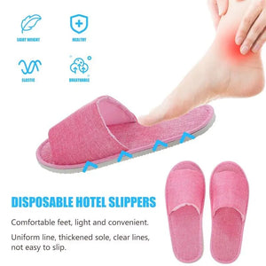 6 Pairs Hotel Disposable Slippers One-Off Slippers Indoor Nonslip Slippers Cotton Linen Thickened Foot Pads Foot Care 28x11cm