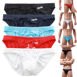 Men's Brief Cut Low Rise Bikini Briefs Swimming Trunks Swim Brief Beach Wear Sexy Stretch Breathable Underwear Men Beach Shorts