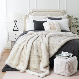 Luxury Faux Fur Blanket high-end Bed linen fox fur blankets for beds plaid on the sofa cover Decoration home blankets and throws