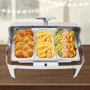 Roll Top Chafing Dish Buffet Set Professional Chaffing Server Set Commercial Chafer Chafers For Catering Rolling Buffet Servers