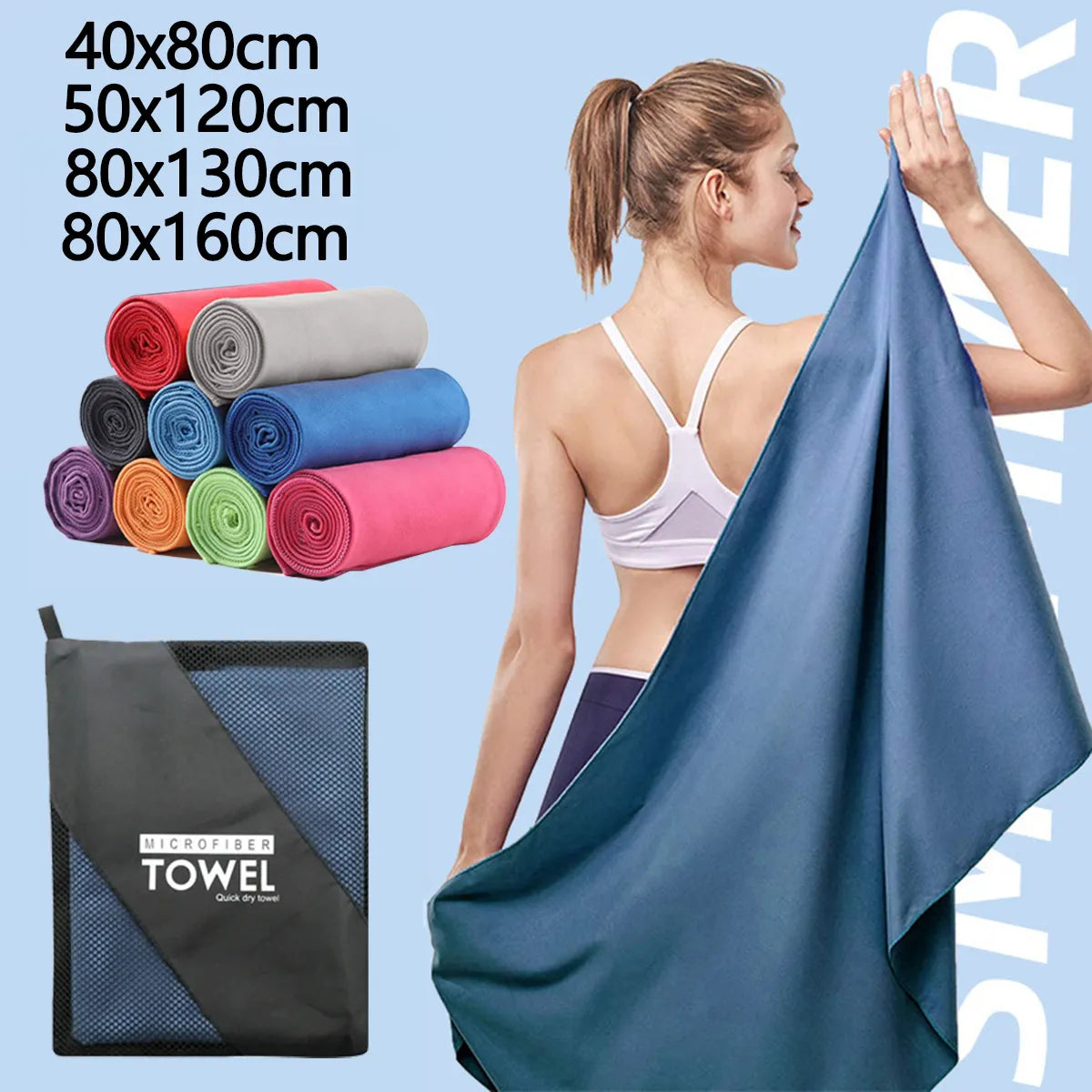 Quick-Dry Microfiber Fabric Towel