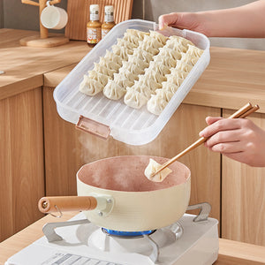 3/4-layer Food Preservation Box Sealed Wonton Dumpling Storage Containers Stackable Durable with Timer Kitchen Supplies