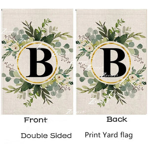 1pcs Monogram Letter P Garden Flag Floral 12x18 Inch Double Sided for Outside Linen Family Last Name Initial Yard Flag Birthday