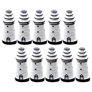 10 Pcs Mini Lighthouse Sea Theme Ornament Coastal Resin Decor Household Mediterranean Style Ornaments Craft Nautical