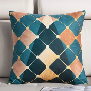 Abstract Blue Print Pillowcase Geometric fawn Cushion Decorative Pillows Home Decor Sofa Throw Pillows 45x45cm