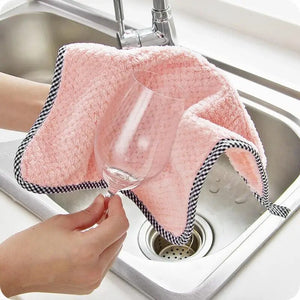 Cotton Table-cleaning Cloth, Kitchen Oil-free Absorbent Multifunctional Linen Dishwashing Towel, Lint-free Dishwashing Cloth