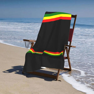 Reggae Rasta Stripe Colors Pattern Beach Towel Custom Jamaican Jamaica Proud Breathable Microfiber Pool Towels