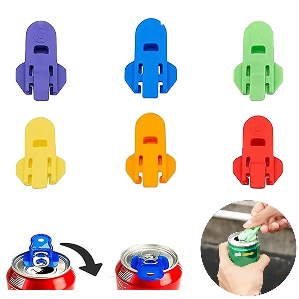 6pcs Set Soda Tin Easy Can Opener Reusable Leak Proof Can Caps For Beer Fizzy Drink Picnic Accessories Beach Gadgets Party Tools