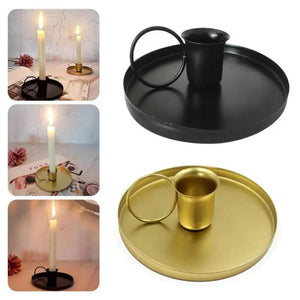 Creative Retro Candle Holder Metal Candlestick Taper Candle Holder With Handle For Tabletop Wedding Party Christmas Decoration