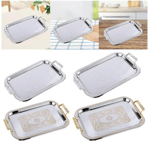 Modern Elegant Serving Tray with Handles for Bathroom Kitchen Countertop