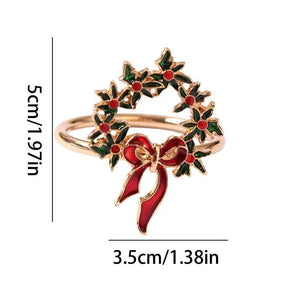 Christmas Napkin Rings 6 Pieces Decorative Centerpiece Christmas Serviette Buckles Christmas Table Settings For Winter Family