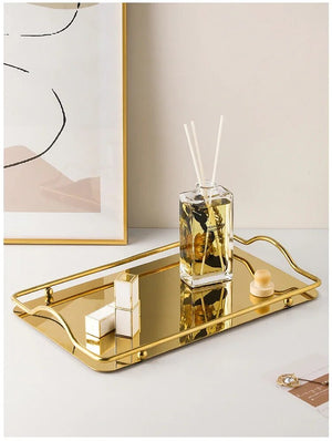 Organizer Elegant Modern Simple Perfume Dishes Home Metal Ornaments Fruit Bathroom Trays Tray Plate Storage Serving Decorative