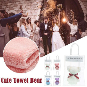 Coral Velvet Bear Plush Towel With Bag Cute Bear Baby Towels Soft Absorbent Bath Face Hand Towel For Wedding Business E9z2