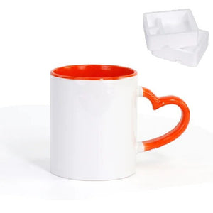 350ML 12oz Blank Ceramic Mug Heart Handle Type for Sublimation Personalize Print Picture Photo LOGO Text