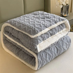 2023 Nice Soft Comfortable Warmth Quilt Artificial Lamb Cashmere Weighted Blankets New Super Thick Winter Warm Blanket for Be