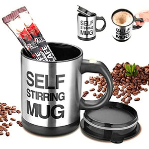 Magnetic Self Stirring Mugs Stainless Steel for Office Kitchen Travel Home Coffee Tea Hot Chocolate and Gift Box