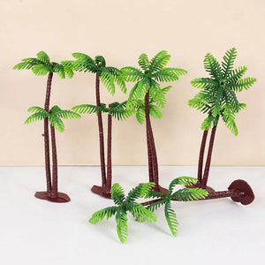 5/10pcs Hawaii Coconut Tree Cake Toppers Green Palm Tree Cupcake Toppers For Jungle Dino Birthday Party Cake Decor Beach Wedding