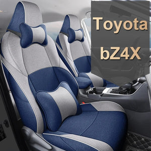 Autocovers Car Seat Cover Cotton and linen Specific Customize for Toyota bZ4X Full Covered with Front and Rear Full Complete Set