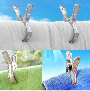 6/10/20 PCS Metal ClothesPins, Stainless Steel Pool Towel Clips, Beach Towel Clips,Windproof Metal Clothespins Clamp